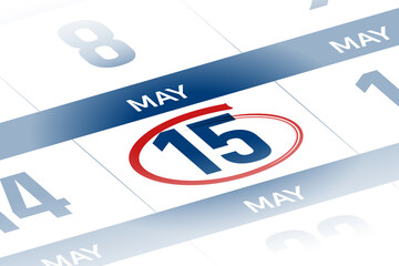 15 May 2025 year calendar day illustration