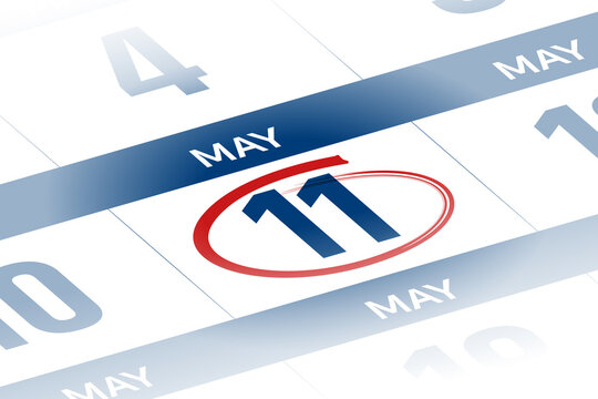 11 May 2025 year calendar day illustration