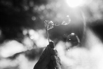 black and white bubble