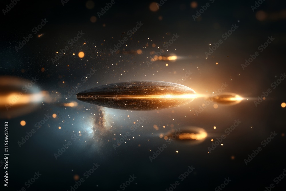 Aufkleber galactic display of cosmic objects emitting radiant light in the vastness of space
