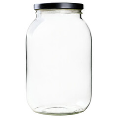 empty glass jar isolated on transparent background