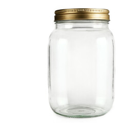 empty glass jar isolated on transparent background