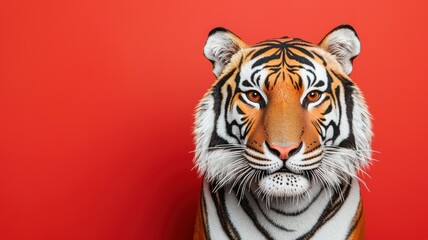 Fototapeta premium Majestic tiger portrait studio setting wildlife photography bold colors close-up animal conservation