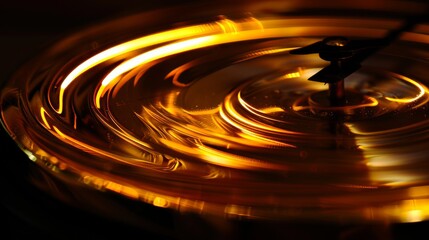 A mesmerizing clock with hands moving backward, leaving radiant trails of light in their wake.