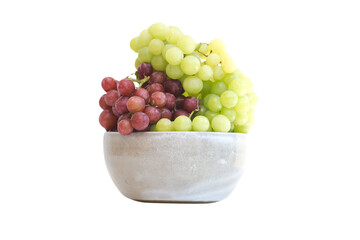 Grapes in Round Gray Bowl transparent background