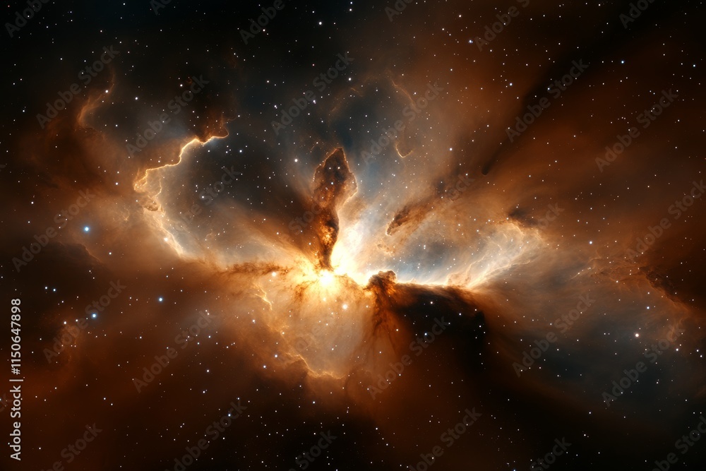 Poster stunning view of a nebula with vibrant colors and intricate details in deep space during a cosmic ev