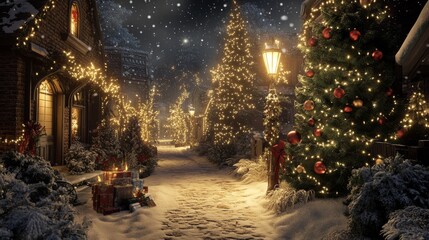 Fototapeta premium Merry Christmas And Happy New Year with Beautiful Snowflakes.