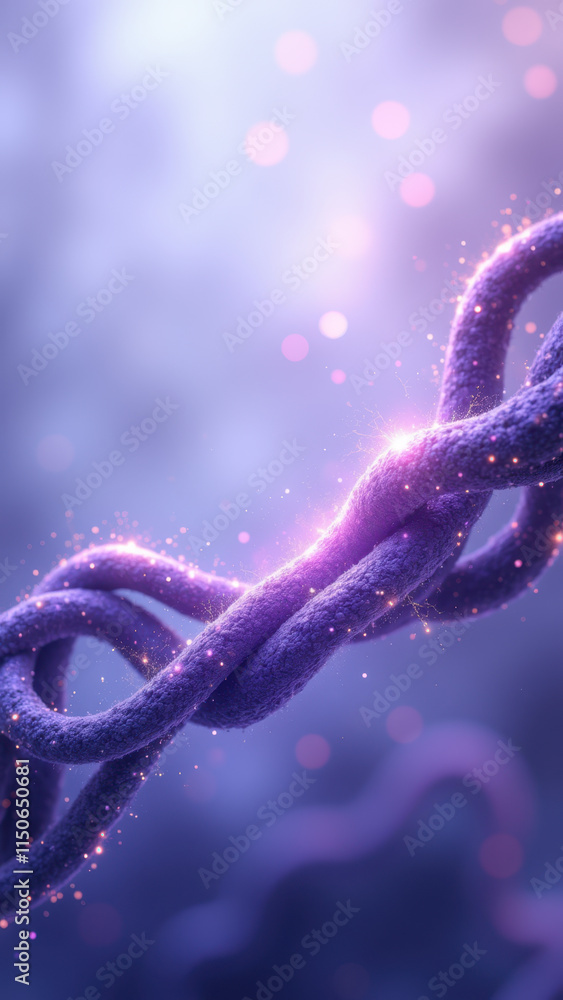 Poster image depicts a visual representation of semaglutide with colorful strands resembling dna or protein