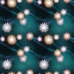 Fototapeta premium Dreamy seamless background with shimmering stars and soft glows, enchanting design