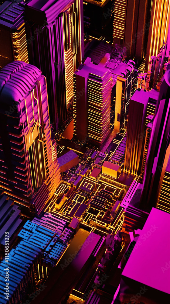 Poster thermal image showing heat dissipation in an advanced microchip design