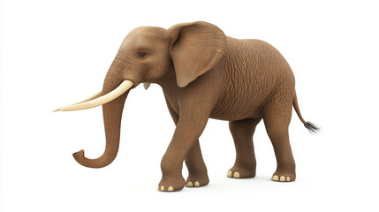 Obraz premium Illustration of a 3D elephant isolated on a white background