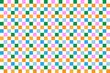 カラフルな市松模様の壁紙、和柄壁紙、パターン、7色、ポップ