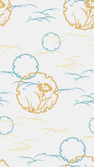 abstract ornate bature symbol traditional japanese chinese vector design seamless pattern