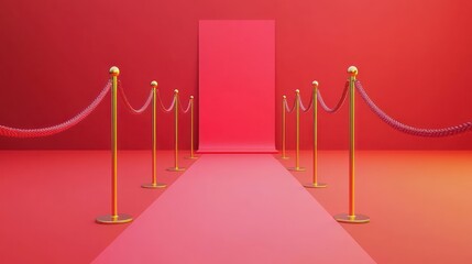 Backdrop and press banner mockup measuring 2x4 meters, set against a red carpet