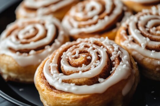 Close-up of delicious cinnamon rolls