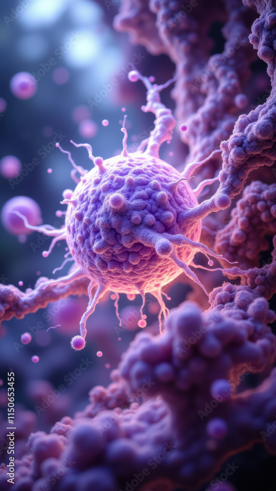 Aufkleber a close-up micrograph of a cell with a magnified view of a substance resembling semaglutide within i
