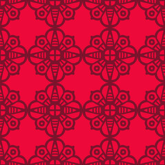 Textured seamless pattern with geometrical elements. Vector.