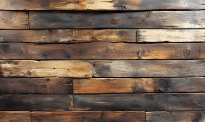 Fototapeta premium Wooden battens with a natural aged and weathered finish