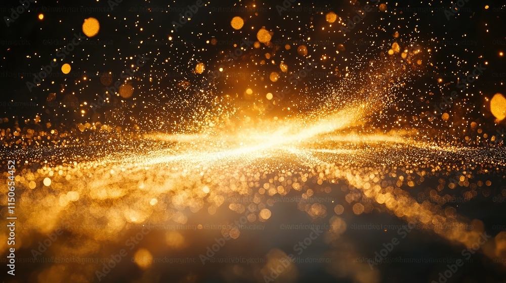 Poster a dazzling display of golden particles creating a sense of magic and wonder.