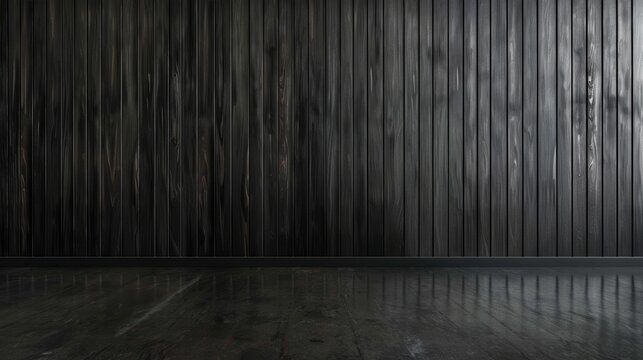 Dark Wooden Wall and Floor Interior Design Background
