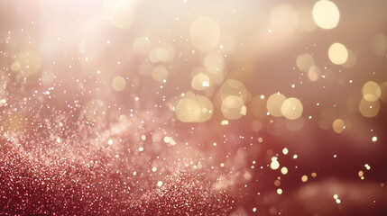 A close-up of a sparkler in motion, its dynamic sparks cascading against a blurred festive background filled with soft red and gold hues.