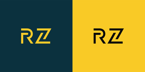 RZ abstract  minimalist letters Logo Monogram. It is a minimalist logo, this logo is made by combining two letters