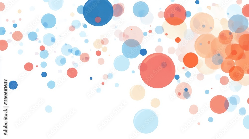 Poster Abstract Colorful Background with Circles and Bubbles in Soft Tones