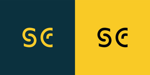 SC abstract  minimalist letters Logo Monogram. It is a minimalist logo, this logo is made by combining two letters