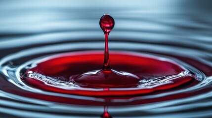 Red ink drop in water abstract gradients and organic forms