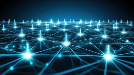 Fototapeta premium Futuristic smart city network illustration with glowing connections