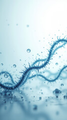 Magnified image of a semaglutide molecule with water droplets.