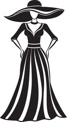 Woman in a long dress vector art