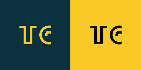 TC abstract  minimalist letters Logo Monogram. It is a minimalist logo, this logo is made by combining two letters