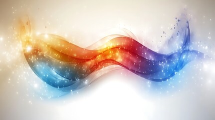 Abstract Colorful Waves with Sparkling Lights Background