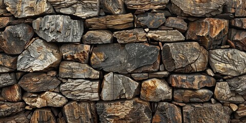 Fototapeta premium Ancient Stone Wall Texture: A Rustic Brown and Gray Masterpiece