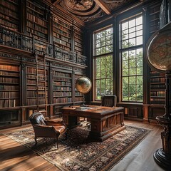 Fototapeta premium traditional dutch library