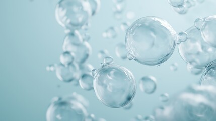 Dynamic wellness visualization with floating bubbles for design and relaxation themes