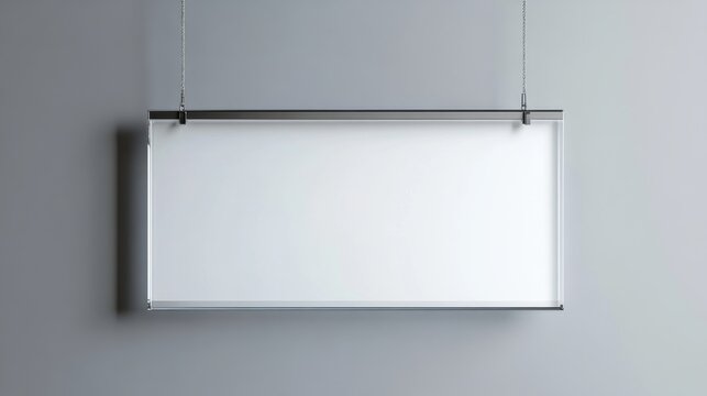 Acrylic poster, blank glass frame hang on wall isolated on transparent background. Empty photo frame template, rectangular name plate, plexiglass banner, holder mockup Realistic 3d vector illustration