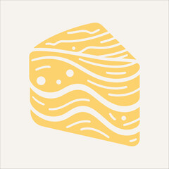 Cheese Flat Icon. Pixel Perfect. For Mobile and Web.