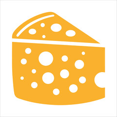 Cheese Flat Icon. Pixel Perfect. For Mobile and Web.