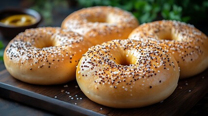 Delicious Sesame Seed Bagels Ready To Eat