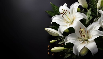 Obraz premium white flowers on black