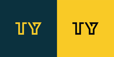 TY abstract  minimalist letters Logo Monogram. It is a minimalist logo, this logo is made by combining two letters