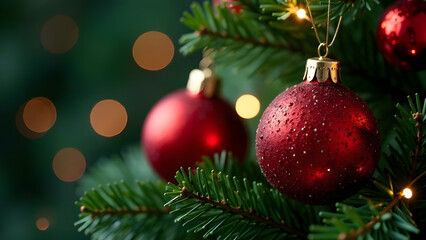 Naklejka premium A image of Christmas ornaments rotating slowly and reflecting light.