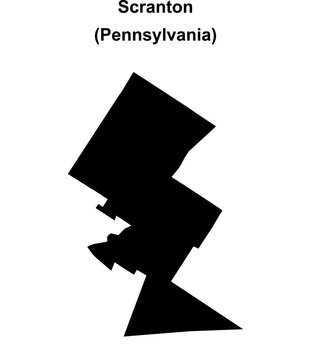 Scranton (Pennsylvania) blank outline map