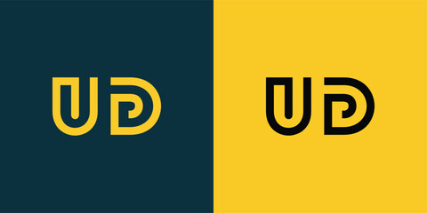 UD abstract  minimalist letters Logo Monogram. It is a minimalist logo, this logo is made by combining two letters