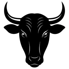 Bull Head Silhouette vector illustration