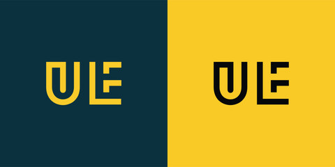 UE abstract  minimalist letters Logo Monogram. It is a minimalist logo, this logo is made by combining two letters