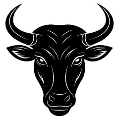 Bull Head Silhouette vector illustration