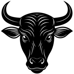 Bull Head Silhouette vector illustration